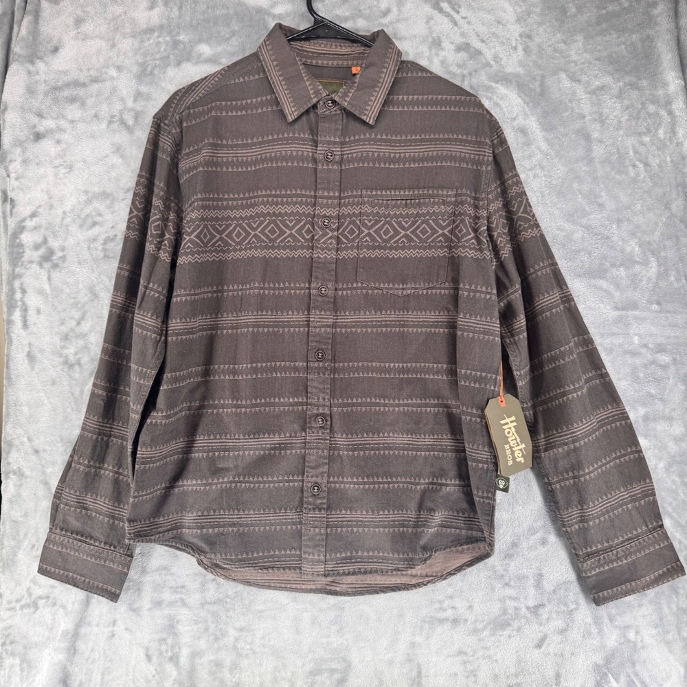 Howler Bros Mens Long Sleeve Button Up Shirt Small Geometric Print Casual Cotton